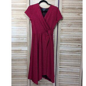 Perceptions New York Red Wrap Dress Size Med